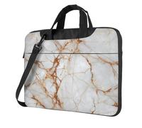 Marmo Bianco Lucido Con Vene Dorate Borsa Del Computer Portatile Borsa Del Computer 15.6 Pollice Borse Imbottito Della Copertura Del Mani