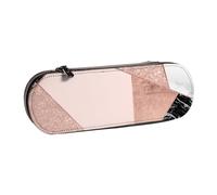 Marmo bianco nero glitter oro rosa geometrico, Astuccio per matite Astuccio per matite in pelle PU Astuccio per penne a matita di grande capacità