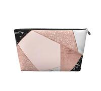 Marmo bianco nero glitter oro rosa geometrico, Borsa da toilette Borsa per trucco Borsa per cosmetici Borsa da toilette da viaggio portatile