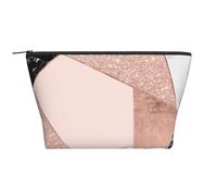 Marmo bianco nero glitter oro rosa geometrico, Borsa da toilette Borsa per trucco Borsa per cosmetici Borsa da toilette da viaggio portatile
