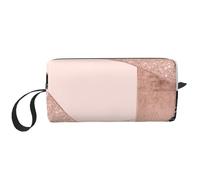 Marmo bianco nero glitter oro rosa geometrico, Borsa per il trucco Borsa per cosmetici Borsa da toilette da viaggio portatile Borsa per trucco Organizer