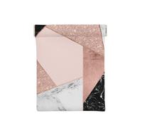 Marmo bianco nero glitter oro rosa geometrico, Spremere il portafoglio superiore da donna Borsa portaoggetti Piccola portamonete Portamonete