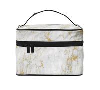 Marmo bianco oro, Borsa per il trucco Borsa per cosmetici Borsa da viaggio portatile da viaggio Astuccio per matite