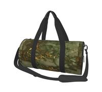 Marmo Di Lusso Verde E Oro, Borsone da viaggio di grande capacità Borsa rotonda Borsa da viaggio sportiva Borsa da viaggio Borsa da fitness