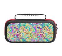 Marmo in colori al neon divertente custodia per console interruttore e accessori borsa protettiva da viaggio portatile 10,2 x 4,5 x 2 pollici, Stile:, Taglia unica