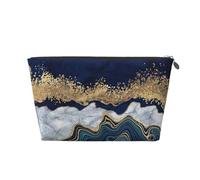 Marmo in marmo blu oro, Borsa da toilette Borsa per trucco Borsa per cosmetici Borsa da toilette da viaggio portatile