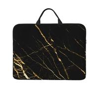 Marmo Nero Dorato Natura, Custodia per laptop da 14 pollici, borsa per notebook, custodia per laptop, valigetta con maniglia