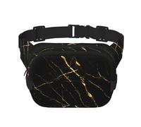 Marmo Nero Dorato Natura, Marsupio quadrato a doppio strato, borsa da viaggio, marsupio casual