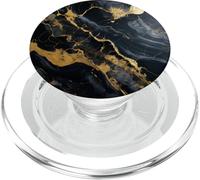 Marmo nero-oro moderno elegante design di lusso PopSockets PopGrip per MagSafe