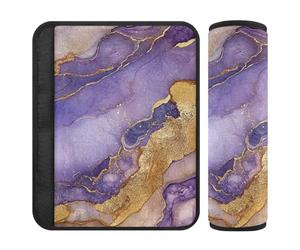 Marmo Oro Viola Moderna 2 Pack Cintura di Sicurezza Pad Rilascio Stress al Collo e Spalle per Camion funda para cinturón de carro
