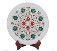 Marmo Piastra Inserto Lavoro Pietra Dura Arte Handmade Arredo Casa