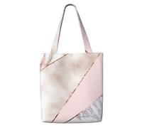 Marmo rosa misto oro unito,Borse della spesa riutilizzabili, borse per la spesa, borsa a tracolla in tela di grande capacità