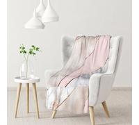 Marmo rosa misto oro unito,Coperta morbida, calda, anti-pilling, in flanella, peluche, 76 x 102 cm
