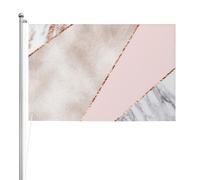 Marmo rosa oro misto unito,Bandiera da giardino, bandiera decorativa da cortile, bandiera bifacciale, 2x3 piedi, per esterni e interni