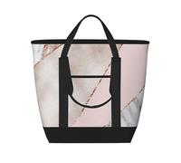 Marmo rosa oro misto unito,Borsa porta pranzo grande capacità isolata per donne e uomini, lavoro, picnic, viaggi
