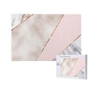 Marmo rosa oro misto unito,Puzzle in legno da 1000 pezzi per famiglie, puzzle per adulti e adolescenti