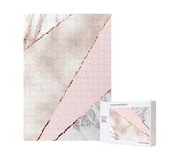 Marmo rosa oro misto unito,Puzzle in legno da 300 pezzi per adulti e adolescenti