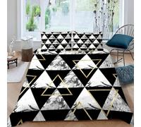 Marmo Set Copripiumino Matrimoniale 250x200 Stampa 3D Biancheria da Letto Stile Moderno Microfibra Copripiumino a Tre Pezzi con Cerniera + 2 Federe 50x80 cm j.1241