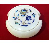 Marmo Sottobicchiere Set Inserto Lavoro Semi Precious Sassi Handmade Arredamento