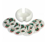 Marmo Sottobicchiere Set Inserto Semi Precious Sassi Handmade Arredo Casa Regalo