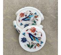 Marmo Sottobicchiere Set Malachite Semi Precious Sassi Handmade Arte Arredo Casa