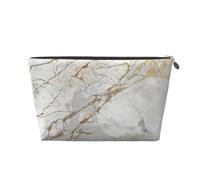 Marmo spazzolato oro perlato bianco grigio argento, Borsa da toilette Borsa per trucco Borsa per cosmetici Borsa da toilette da viaggio portatile