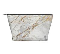 Marmo spazzolato oro perlato bianco grigio argento, Borsa da toilette Borsa per trucco Borsa per cosmetici Borsa da toilette da viaggio portatile