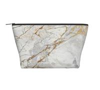 Marmo spazzolato oro perlato bianco grigio argento, Borsa da toilette Borsa per trucco Borsa per cosmetici Borsa da toilette da viaggio portatile
