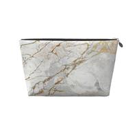 Marmo spazzolato oro perlato bianco grigio argento, Borsa da toilette Borsa per trucco Borsa per cosmetici Borsa da toilette da viaggio portatile