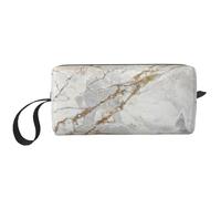 Marmo spazzolato oro perlato bianco grigio argento, Borsa per il trucco Borsa per cosmetici Borsa da toilette da viaggio portatile Borsa per trucco Organizer