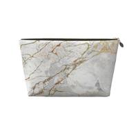 Marmo spazzolato oro perlato bianco grigio argento, Borsa per il trucco Borsa per cosmetici Borsa da toilette da viaggio portatile Borsa da toilette
