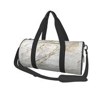 Marmo spazzolato oro perlato bianco grigio argento, Borsone da viaggio di grande capacità Borsa rotonda Borsa da viaggio sportiva Borsa da viaggio Borsa da fitness