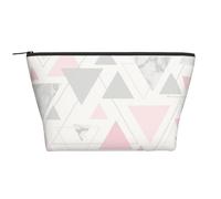 Marmo triangolo geometrico argento grigio rosa, Borsa da toilette Borsa per trucco Borsa per cosmetici Borsa da toilette da viaggio portatile