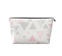 Marmo triangolo geometrico argento grigio rosa, Borsa da toilette Borsa per trucco Borsa per cosmetici Borsa da toilette da viaggio portatile