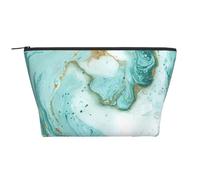 Marmo verde acqua e oro, Borsa da toilette Borsa per trucco Borsa per cosmetici Borsa da toilette da viaggio portatile
