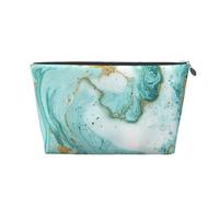 Marmo verde acqua e oro, Borsa da toilette Borsa per trucco Borsa per cosmetici Borsa da toilette da viaggio portatile