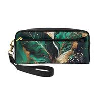 Marmo verde smeraldo, Borsa per il trucco Borsa per cosmetici Borsa da viaggio portatile da toilette Astuccio in pelle per donne e ragazze