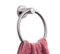 Marmolux Acc - Anello porta asciugamani in acciaio inox spazzolato | PORTA Asciugamani moderno per parete bagno | Anello portasciugamani da bagno in acciaio inossidabile SUS304.