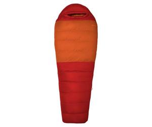 Marmot Lost Coast 40 Long, Sacco a pelo a mummia per adulti, imbottitura in piuma d'oca 600+, leggero e caldo, impacchettabile, 198 cm, adatto fino a -12 °C, Team Red/Auburn, 198 cm