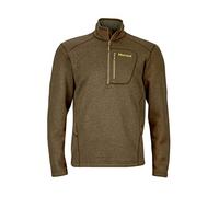 Marmot - Maglia da uomo a maniche lunghe, con mezza cerniera, Marrone (Muschio scuro), S