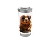 Marmotta con Occhiali da Sole Roditore Scoiattolo di Terra Bicchiere termico in acciaio inox doppia parete