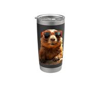Marmotta con Occhiali da Sole Roditore Scoiattolo di Terra Bicchiere termico in acciaio inox doppia parete