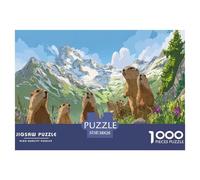Marmotta Puzzle 1000 Pezzi Gioco di Sfida per Adulti e Bambini Montagna innevata Puzzle Impossibile Sfida Educativa Regalo per la Decorazione Domestica 38x26cm 1000pcs