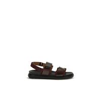 Marni Black Calf Leather Bos Taurus Strap-On Sandals - EU41/US11