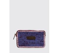 MARNI Borsa a spalla piccola in lana crochet con tracolla regolabile OS Pesca