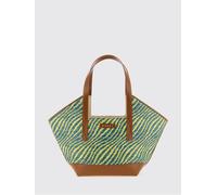 MARNI Borsa Waves Small Tote in rafia zebrata OS Verde