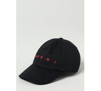 MARNI Cappello in cotone con logo ricamato S Nero