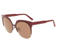 Marni CURVE ME101S 616 Women's Cat-Eye Sunglasses - Red Violet Frame, Orange Red Lenses