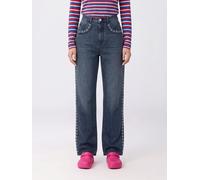 MARNI Jeans straight a vita alta in denim di cotone con occhielli 38 Nero