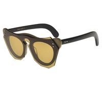Marni ME612S 213 Women's Round Sunglasses - Havana Frame, Light Brown Lenses
